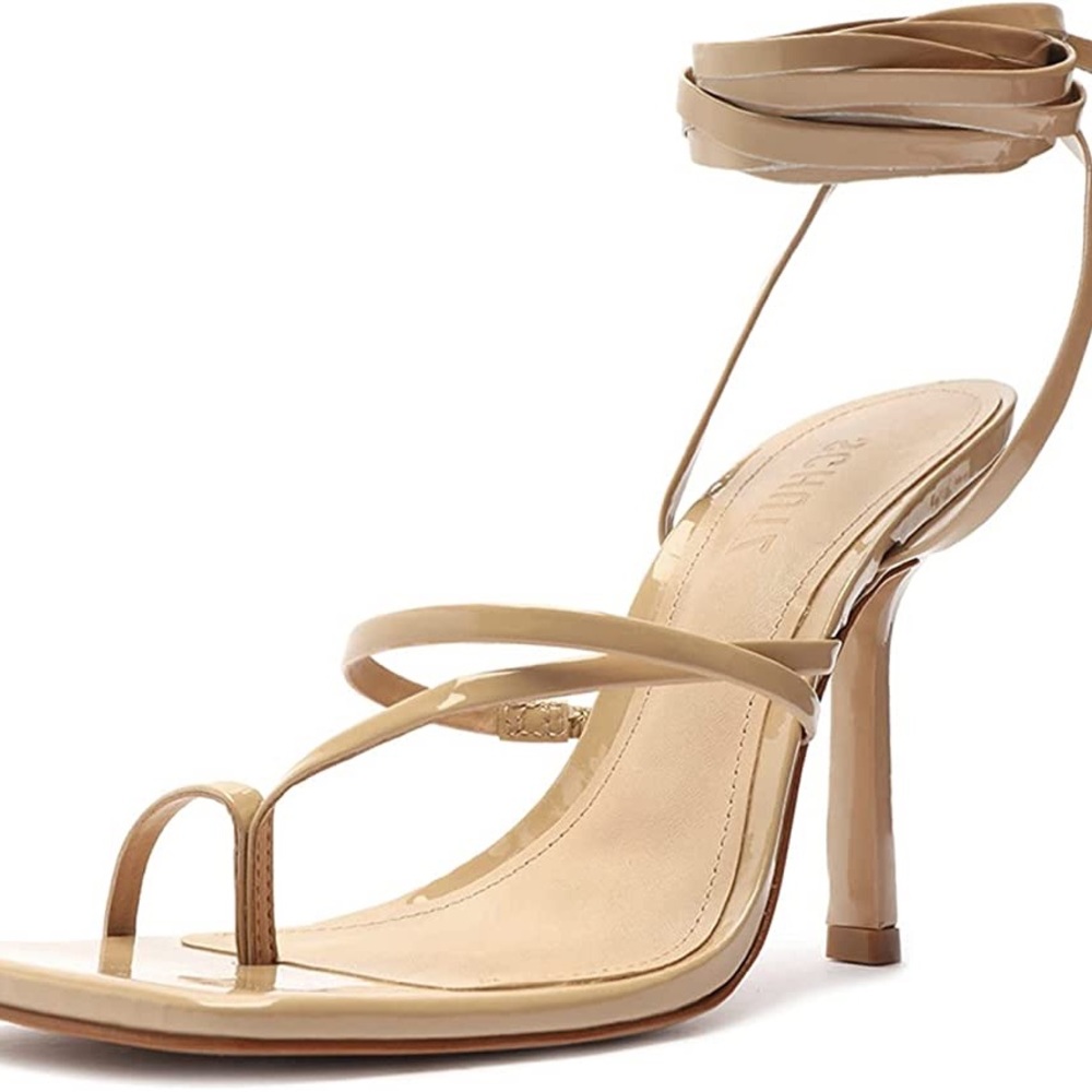 Schutz nude lace-up heel